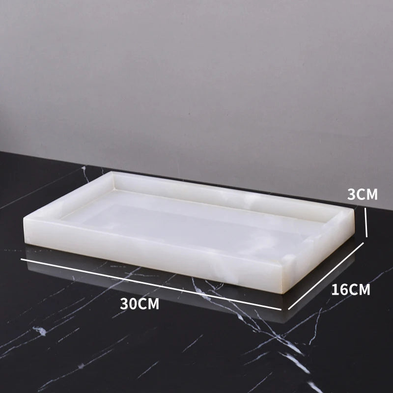 Real Natural Marble Tray Handle Luxury Rectangular Washbasin
