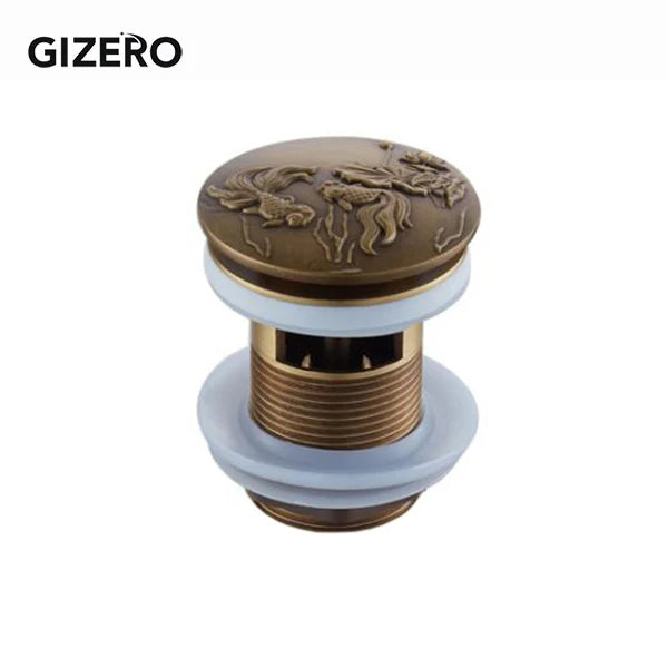 Bathroom Basin Sink Pop Up Drain Antique Brass