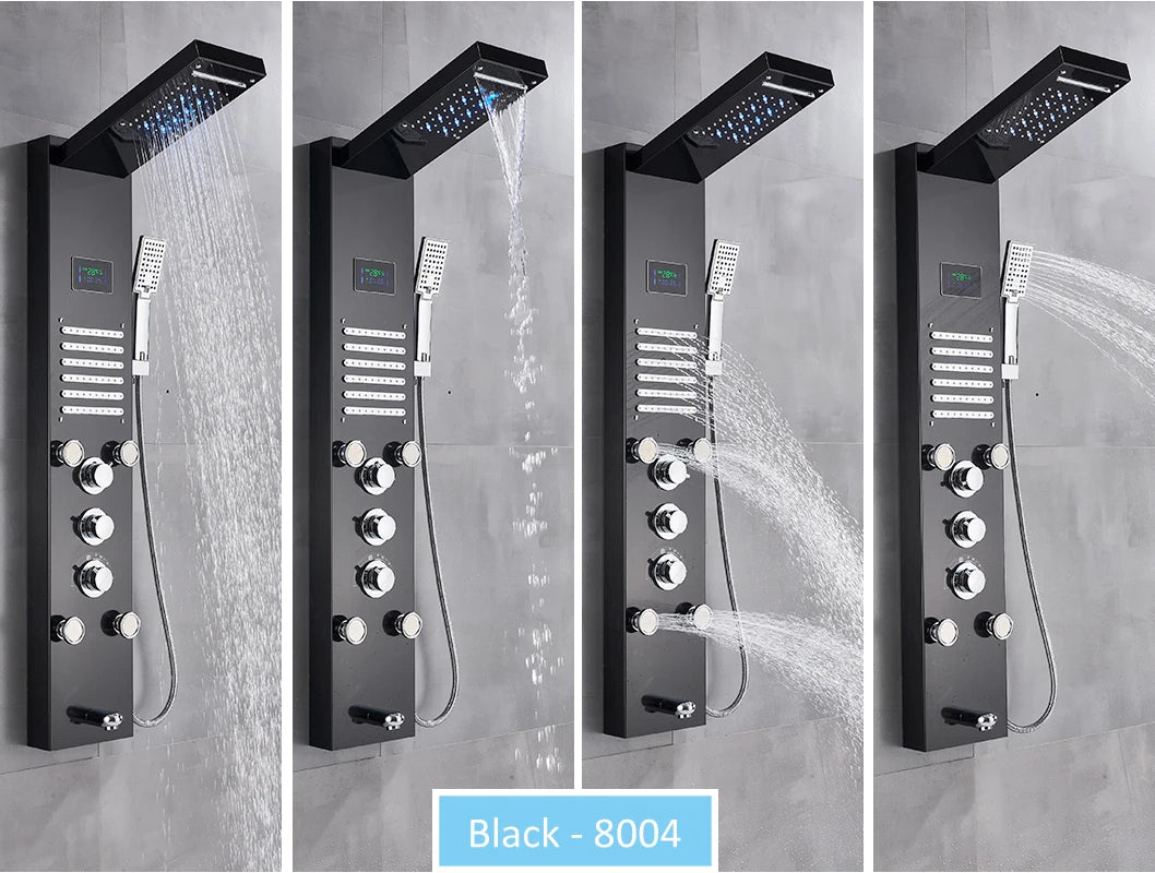 Led Shower Panel Tower System Rain Waterfall Shower