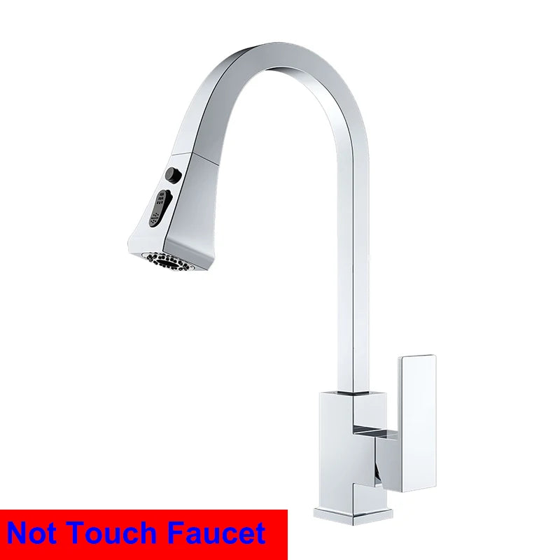 Touch Faucet Square Pull Out Sink Mixer Tap