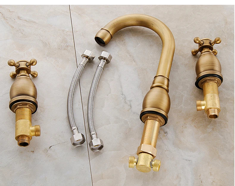Ellen Antique Bronze Bath Sink Faucet Double Handle