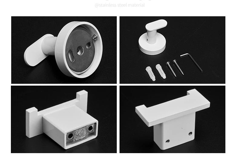 White Painted Stainless Steel Robe Hooks Wall Hang