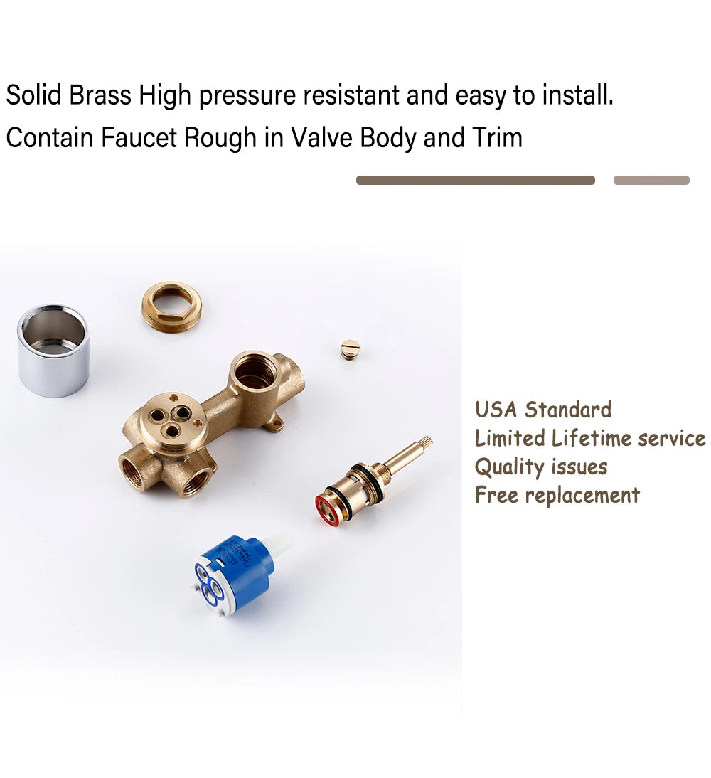 Bathtub Mixer Tap Shower Cold Bathroom Faucet Brushed
