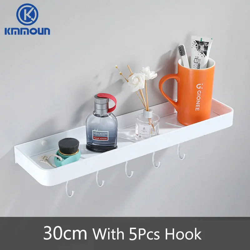 Black / White Bathroom Shelf Shampoo Holder Storage
