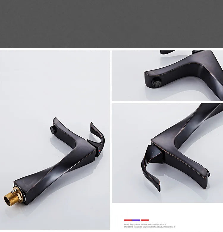 Design Basin Faucet Black Chrome Bathroom Sink Faucet