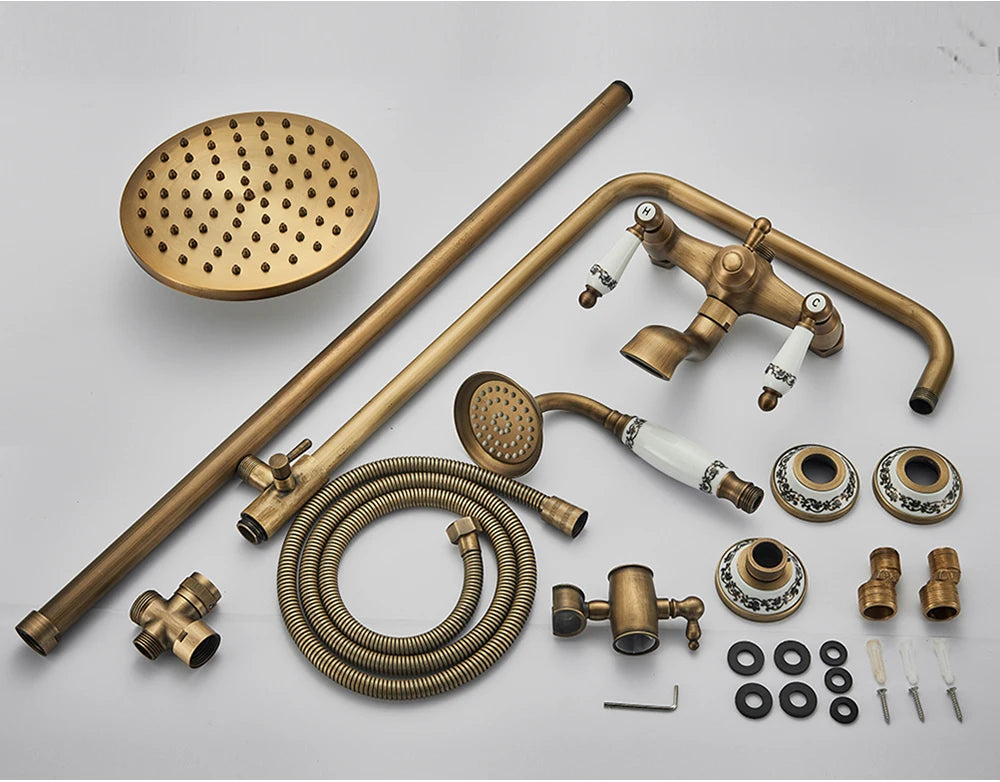 Poiqihy Antique Shower Wall Bathroom Bath Shower Faucet