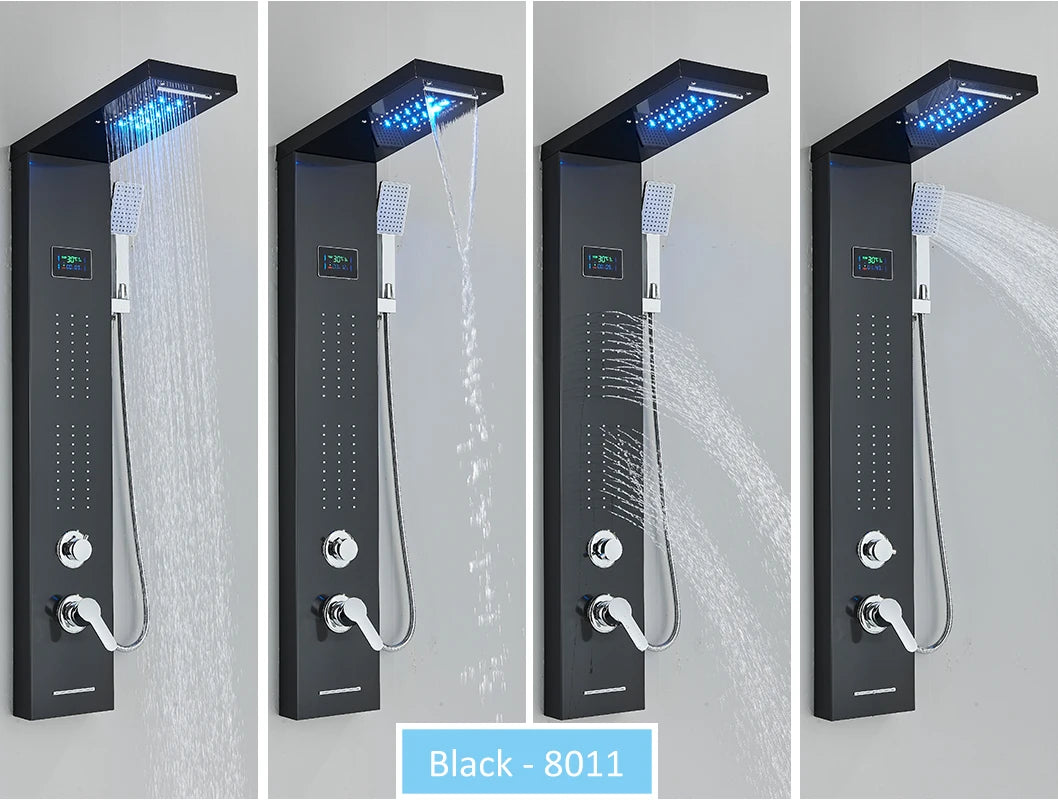 Led Shower Panel Tower System Rain Waterfall Shower