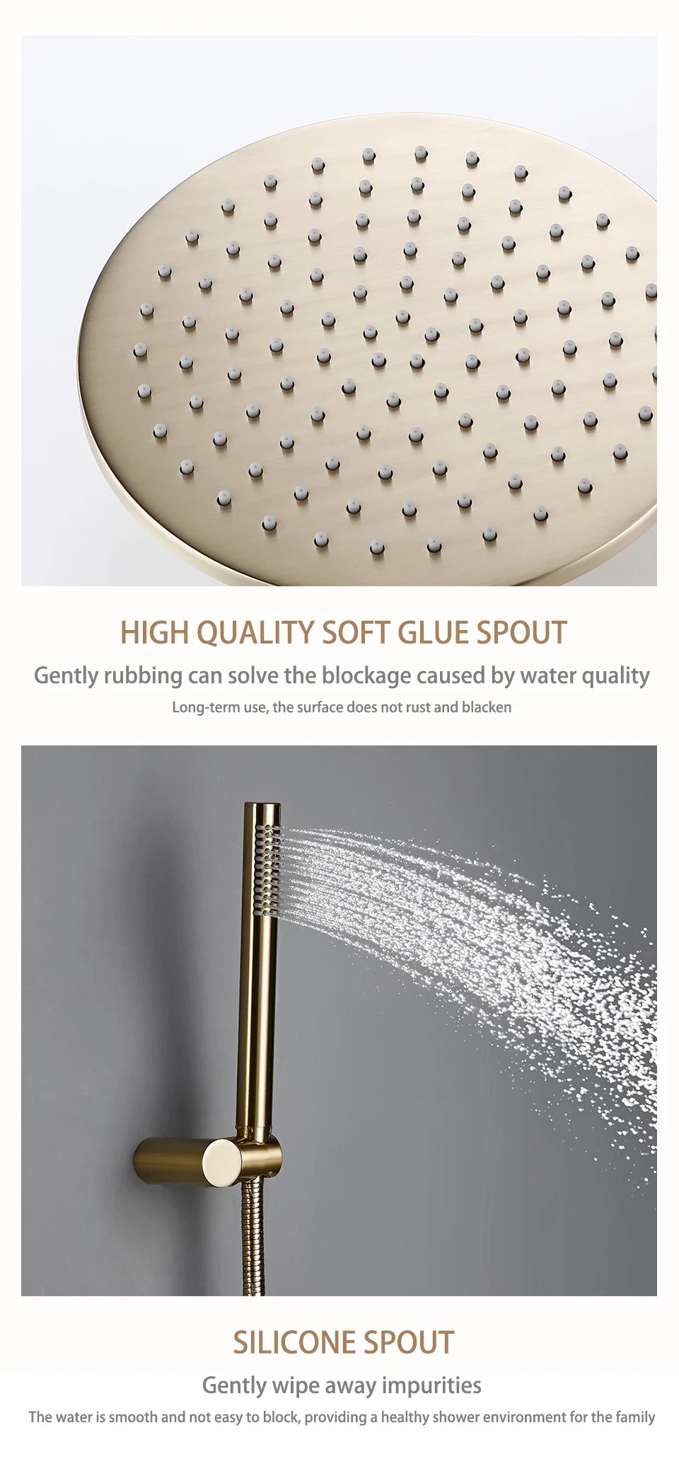 Shower System Wall Mount Bathroom Bath Faucet Brass