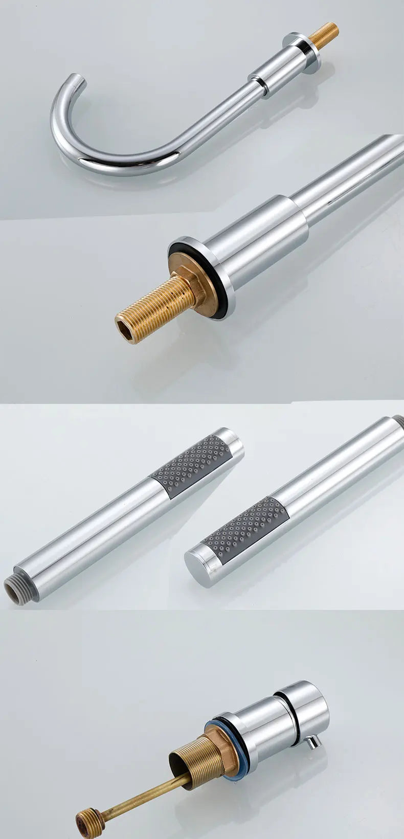 4pcs Brass Bathroom Bathtub Faucet Bath Faucet Deck