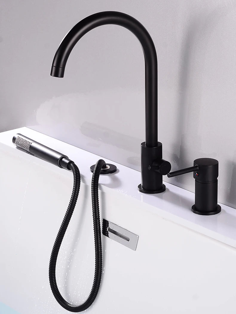 Ellen Bathtub Faucets Holes Black Cold Bath Shower