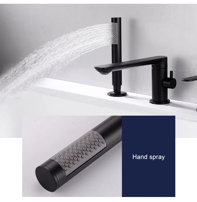 Ellen Bathtub Faucets Holes Black Cold Bath Shower