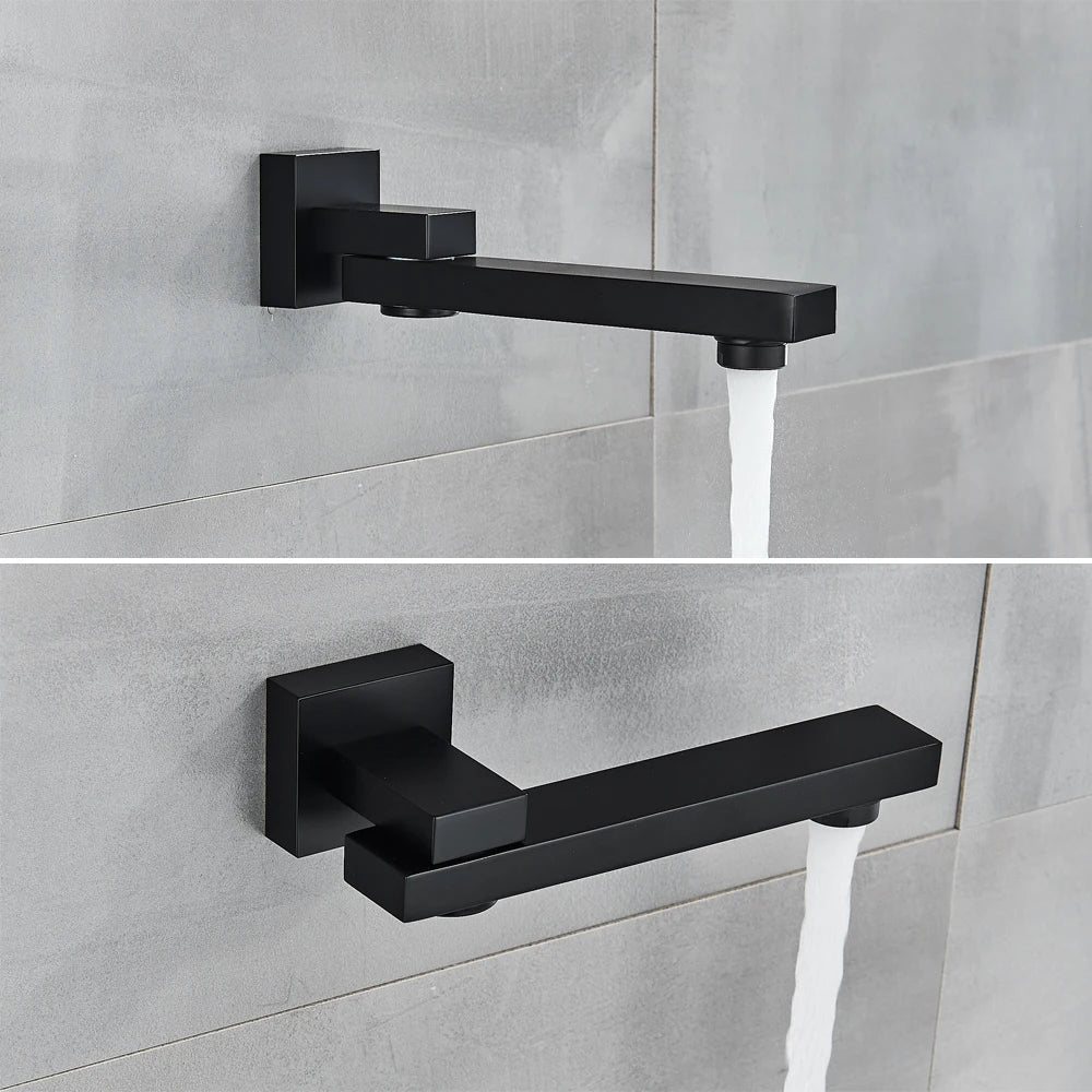 Saflihca Matte Black Shower Faucets Rainfall 8/10/12/16 Concealed