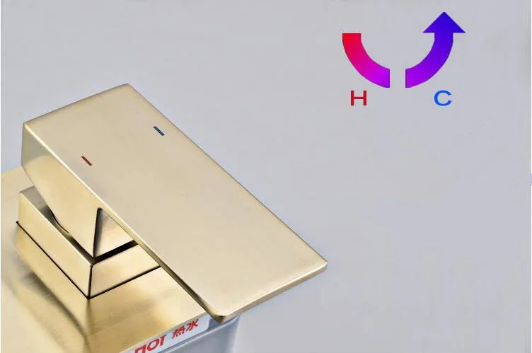 Brushed Gold Basin Faucet Concealed Bathroom Sink Faucet