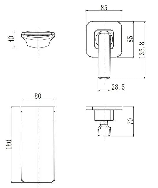 Black Rose Gold Wall Mounted Bathroom Basin Sink