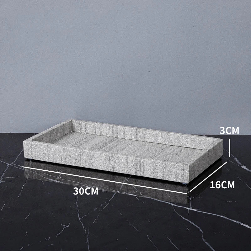Real Natural Marble Tray Handle Luxury Rectangular Washbasin
