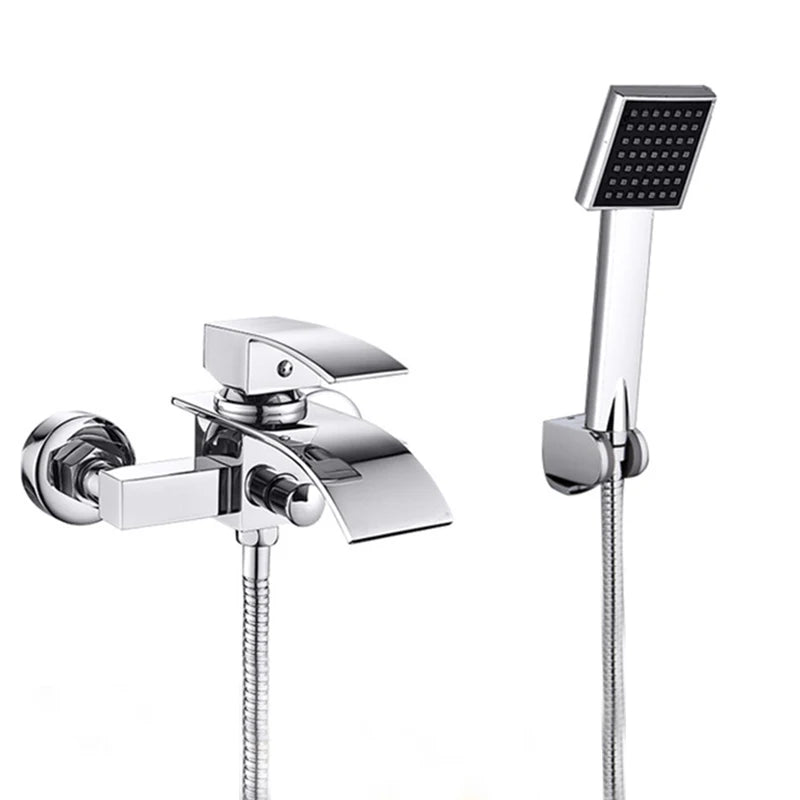 Myqualife Matte Black Bathroom Faucet Function Bathtub Facuet