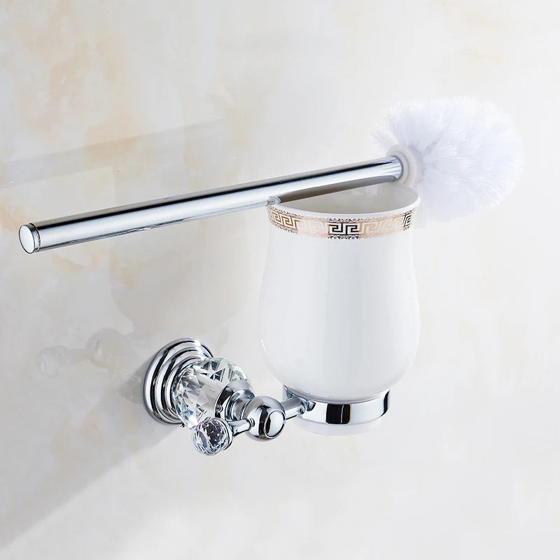 Bathroom Hardware Crystal Bath Towel Shelf Toilet Paper