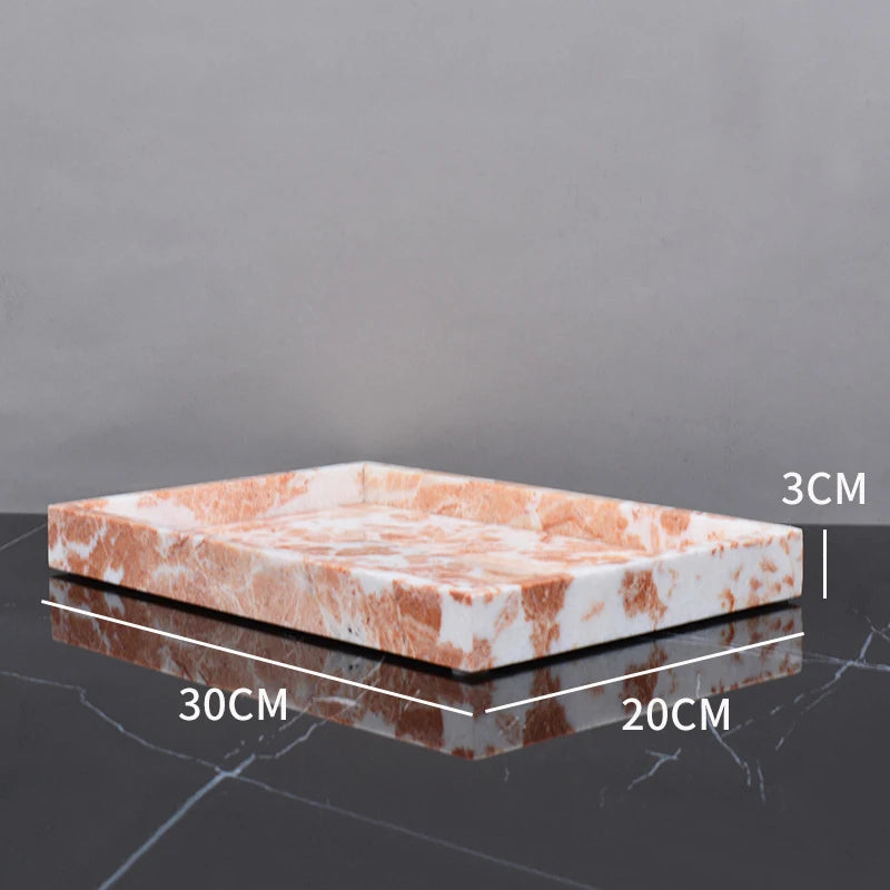 Real Natural Marble Tray Handle Luxury Rectangular Washbasin