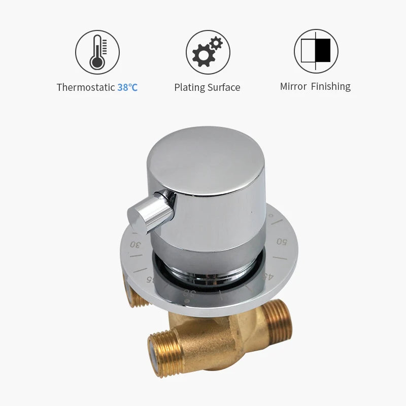 Way Output Thermostatic Brass Shower Faucets Wall Mounted