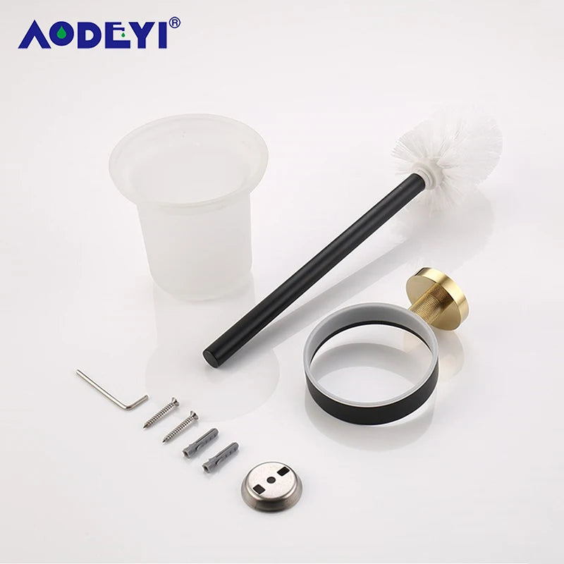 Bathroom Hardware Black Robe Hook Gold Towel Rail