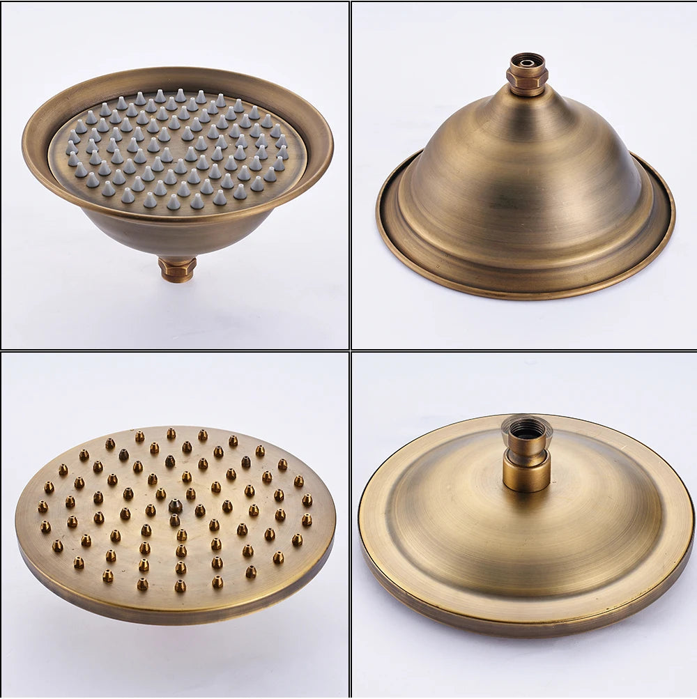 Rozin Brass Antique Bathroom Shower Faucet Wall Mount