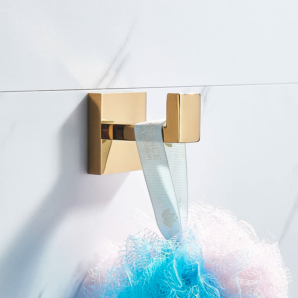 Bathroom Hardware Gold Bathrobe Hook Towel Rail Bar