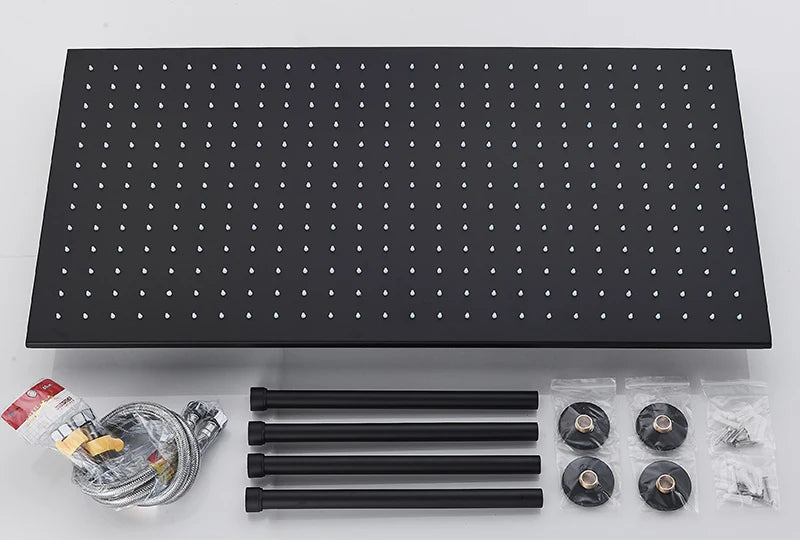 Rozin Brass Thermostatic Shower Faucet Black 40 80cm