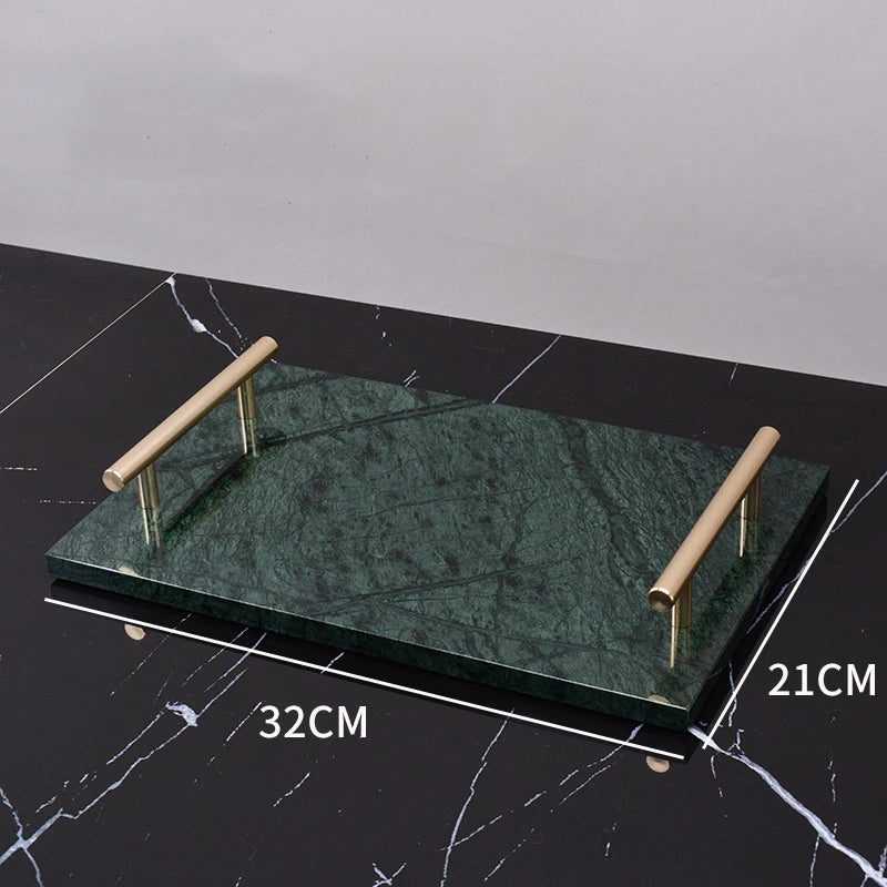 Real Natural Marble Tray Handle Luxury Rectangular Washbasin