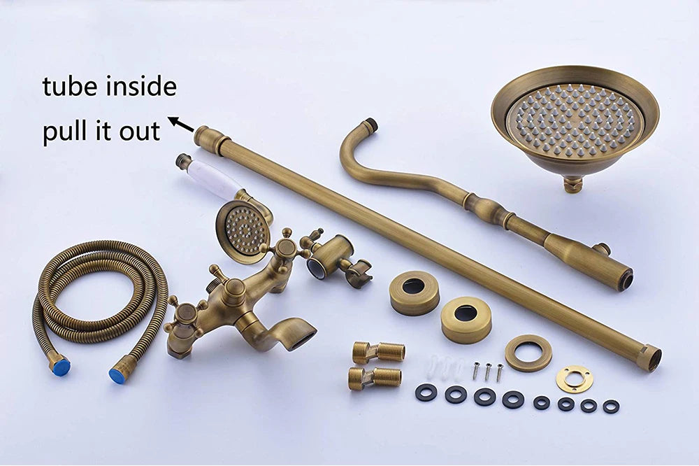 Poiqihy Antique Shower Wall Bathroom Bath Shower Faucet