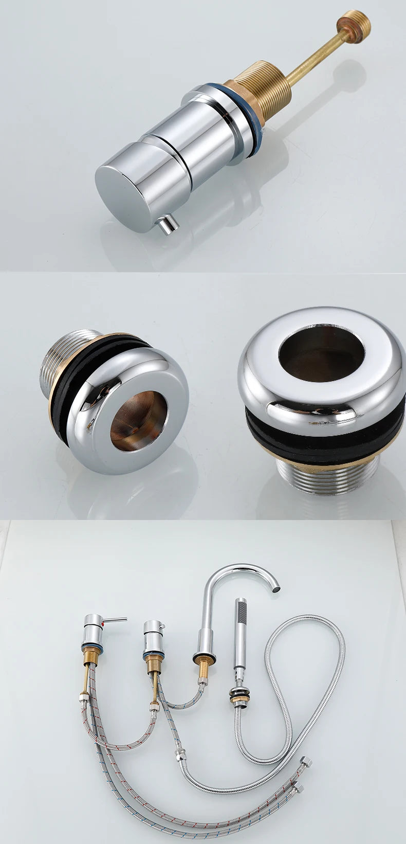 4pcs Brass Bathroom Bathtub Faucet Bath Faucet Deck