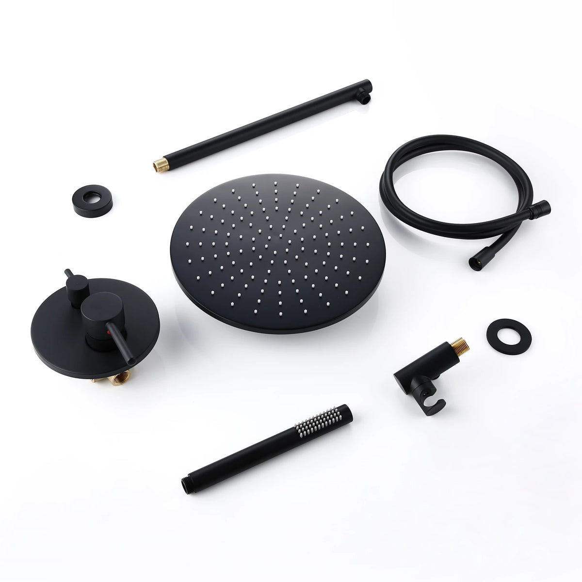 Black Shower System Bathroom Faucet Mixer Diverter Tap
