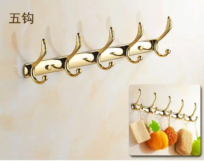 Wall Mounted Gold/Chrome/Rose Gold Clothes Hat Hook Row
