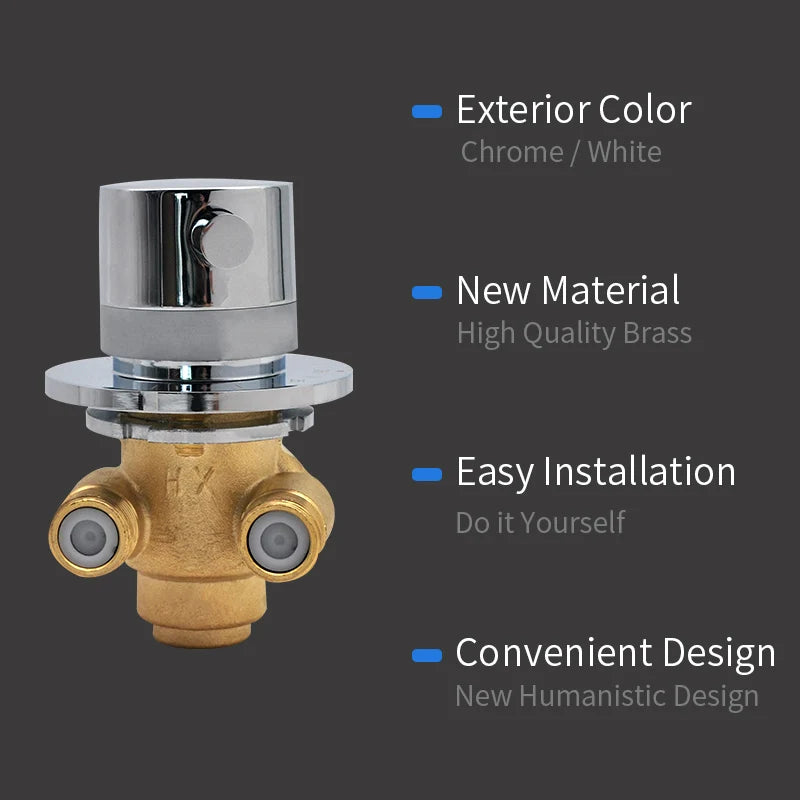 Way Output Thermostatic Brass Shower Faucets Wall Mounted