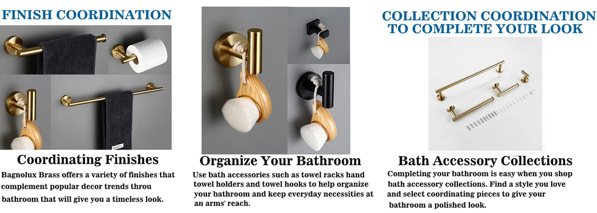 Brushed Gold Bathroom - Wall Mount Hand Towel