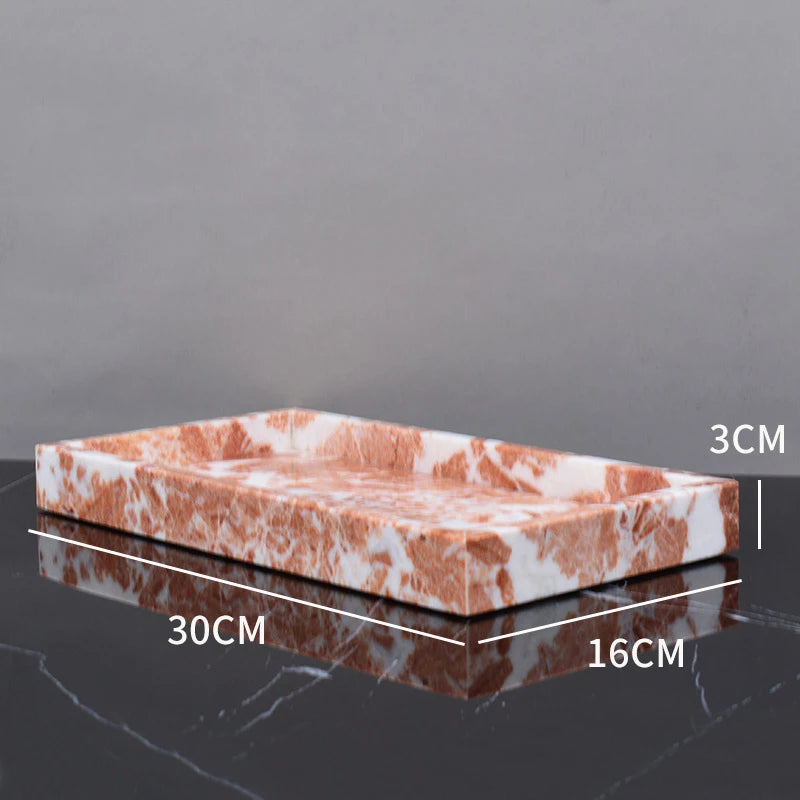 Real Natural Marble Tray Handle Luxury Rectangular Washbasin