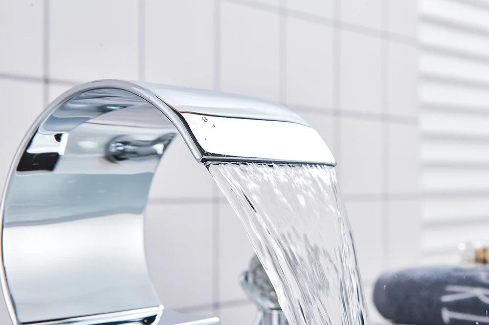 Wanmivezlo Waterfall Bathroom Basin Faucet Deck Mounted Cold