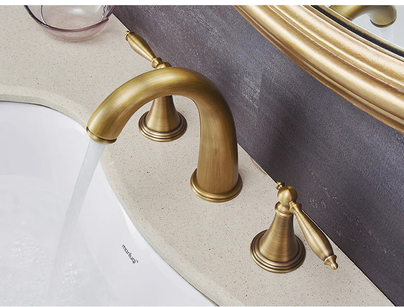 Ellen Antique Bronze Bath Sink Faucet Double Handle