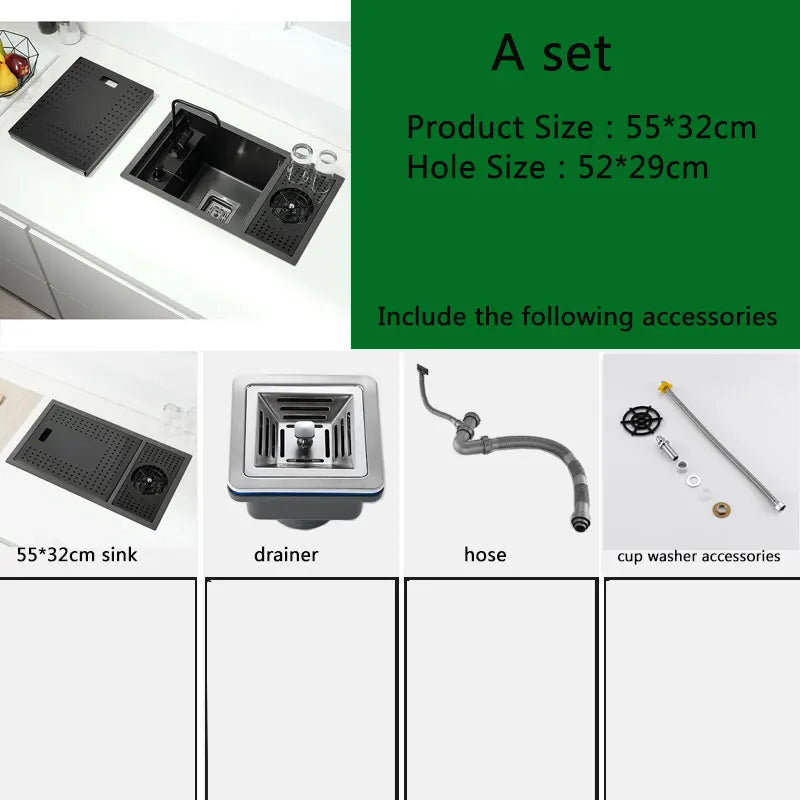 Hidden Black Sink Bowl Bar Small Size Sink