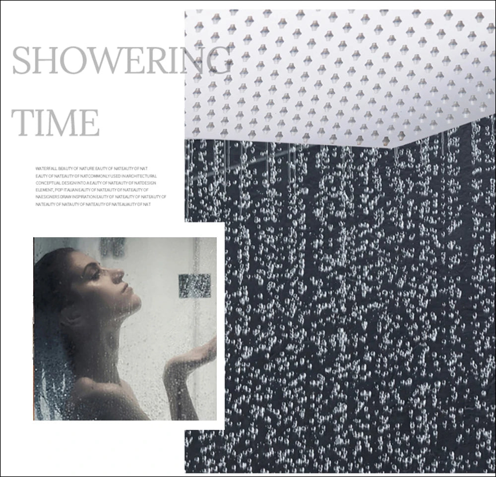 Rozin Wall Mount Rainfall Shower Faucet Brushed Nickel