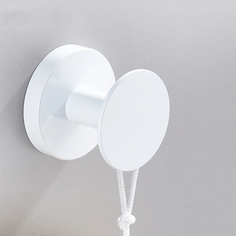 White Painted Stainless Steel Robe Hooks Wall Hang