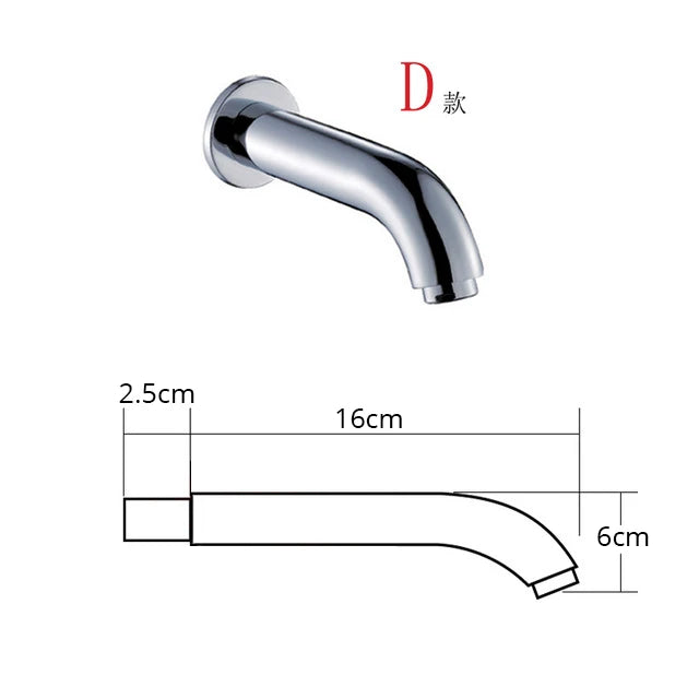 Becola Wall Mounted Faucet Spout Square Round Brass
