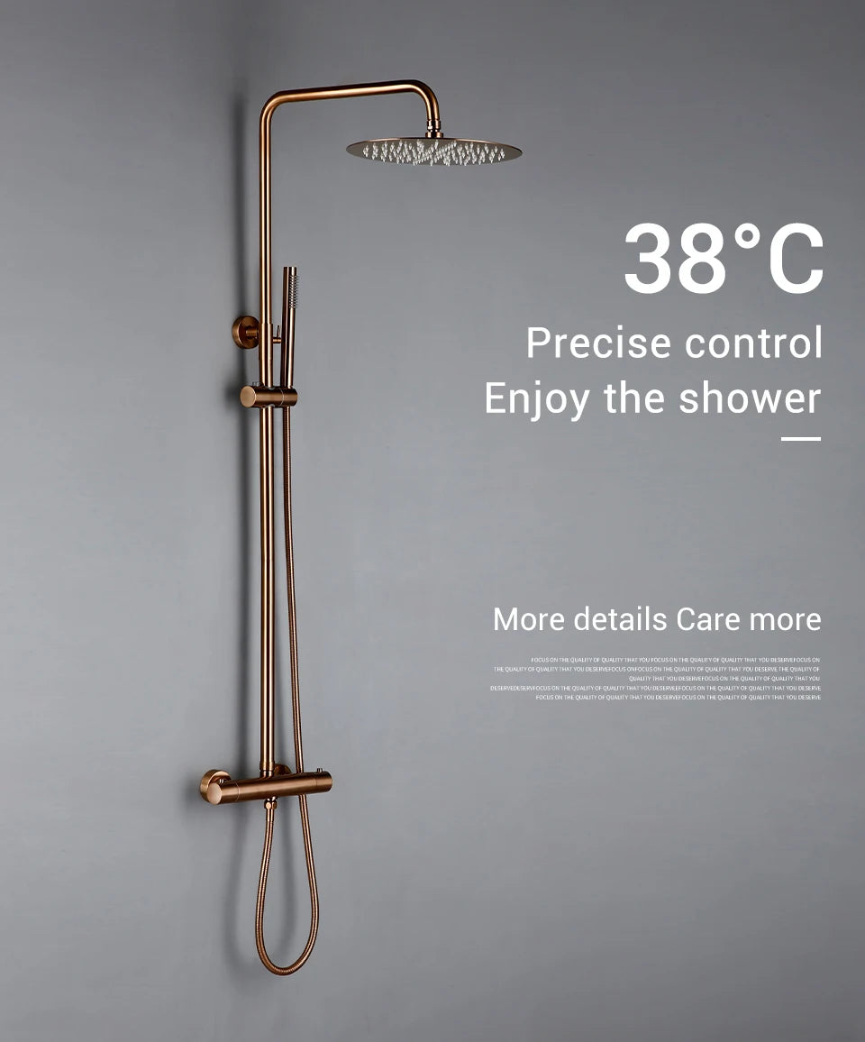 Thermostat Mixer Shower Wall Mount Bathroom Faucet Diverter