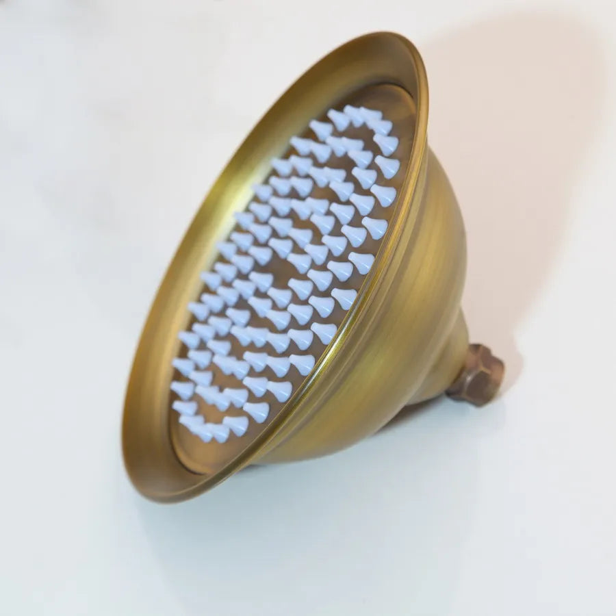 Antique Brass Bathroom Hand Shower Head Inch Round