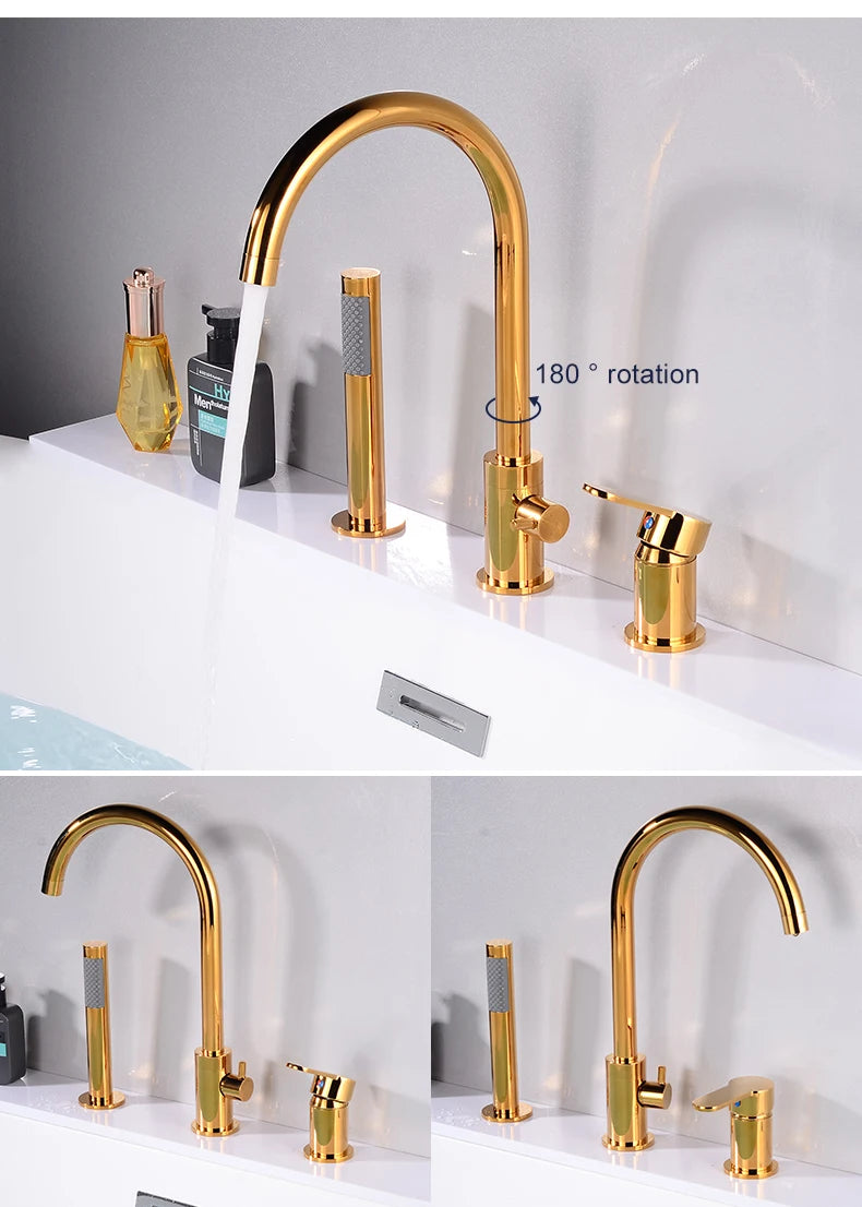 Ellen Bathtub Faucets Holes Black Cold Bath Shower