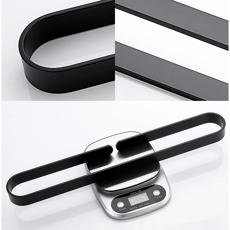 30-50cm Black Bath Towel Holder Bathroom Towel Rack