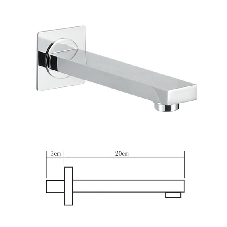 Becola Wall Mounted Faucet Spout Square Round Brass