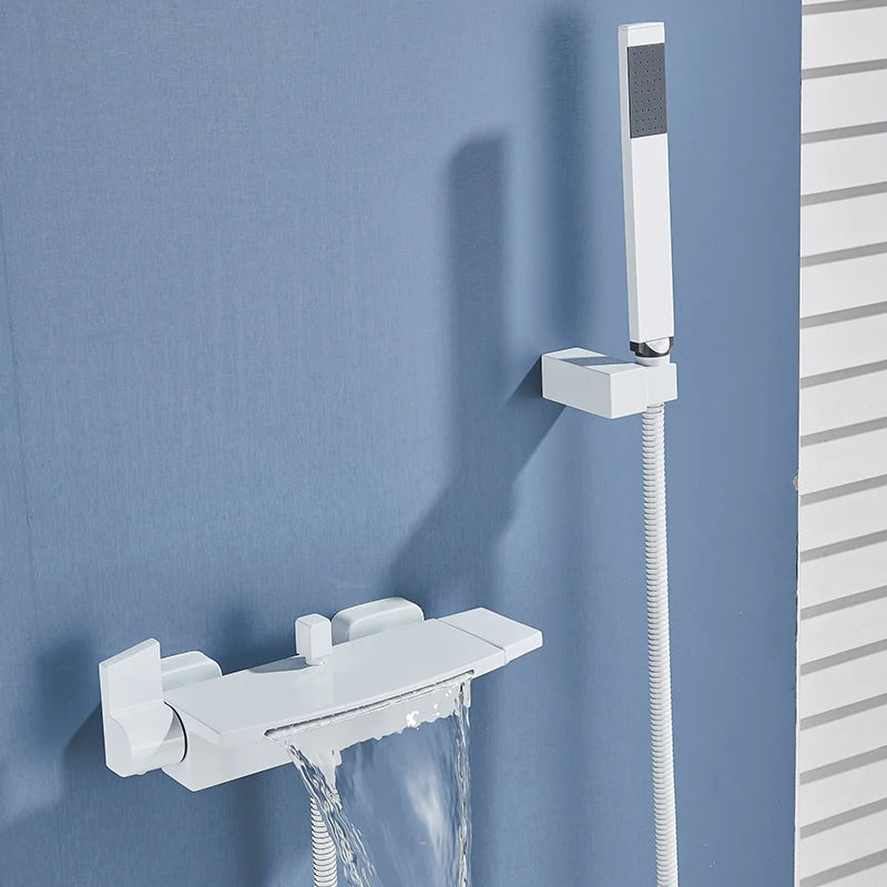 Brass Wall Mounted Waterfall Bathtub Faucet Bathroom Faucet