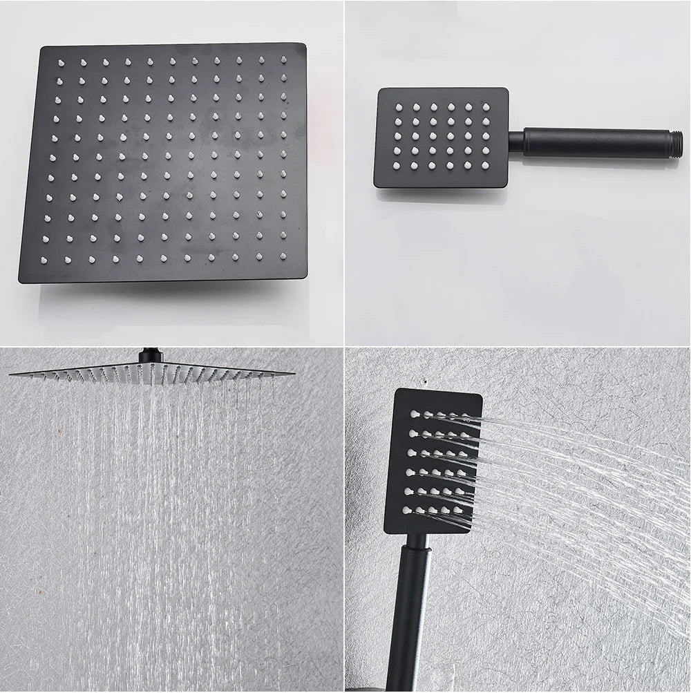 Brushed Gold Shower Faucet Bathroom Wall Stainless Steel