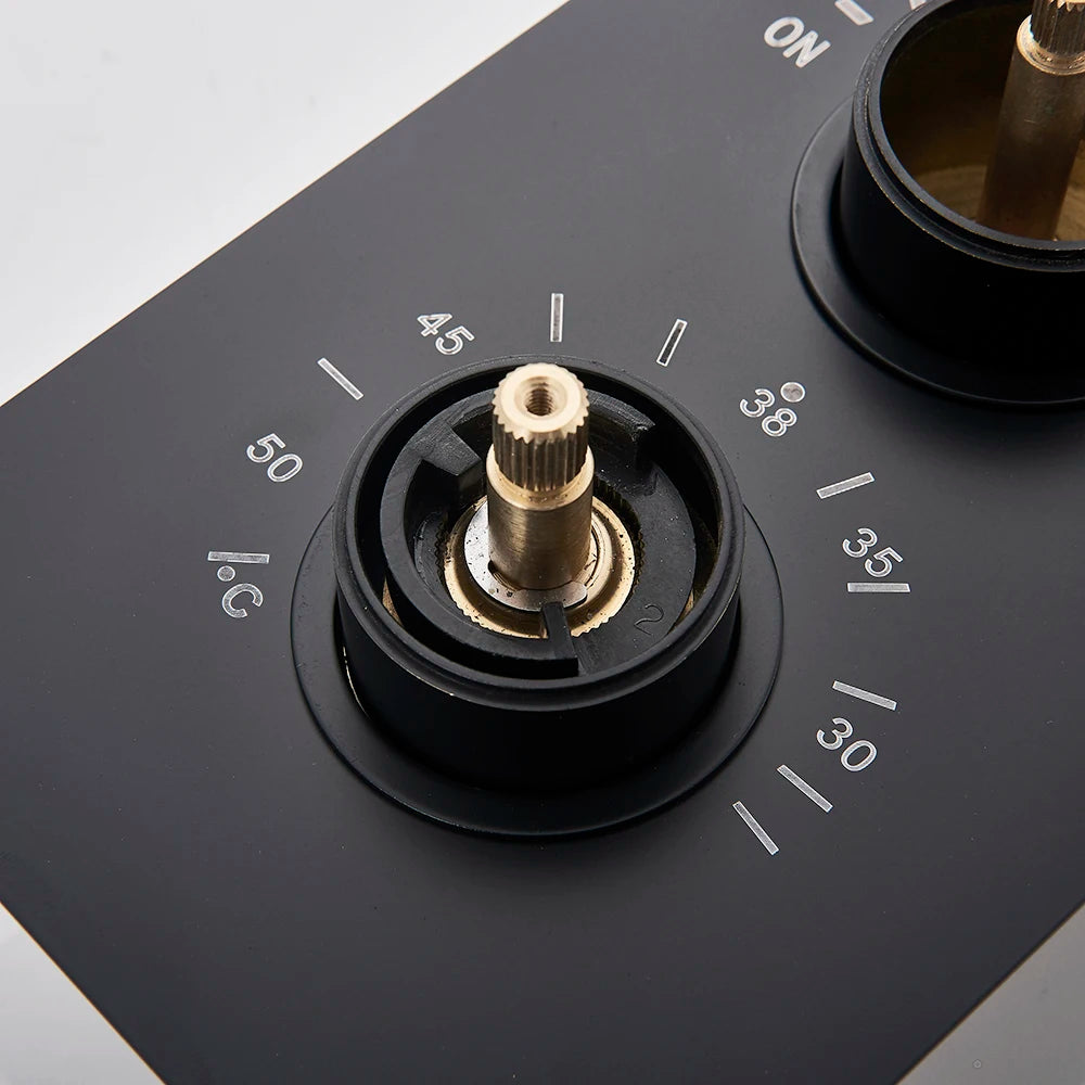Matte Black Way Thermostatic Mixer Valve Bathroom Concealed