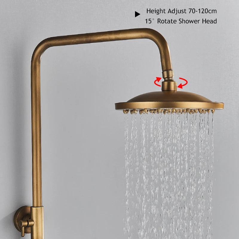 Antique Brass Style Shower Faucet Handle Handheld Shower